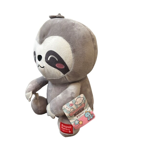 Kawaii Kuties Sloth Plush Stuffed Animal Soft Toy Gray Cute Smiling 12” - Picture 3 of 8